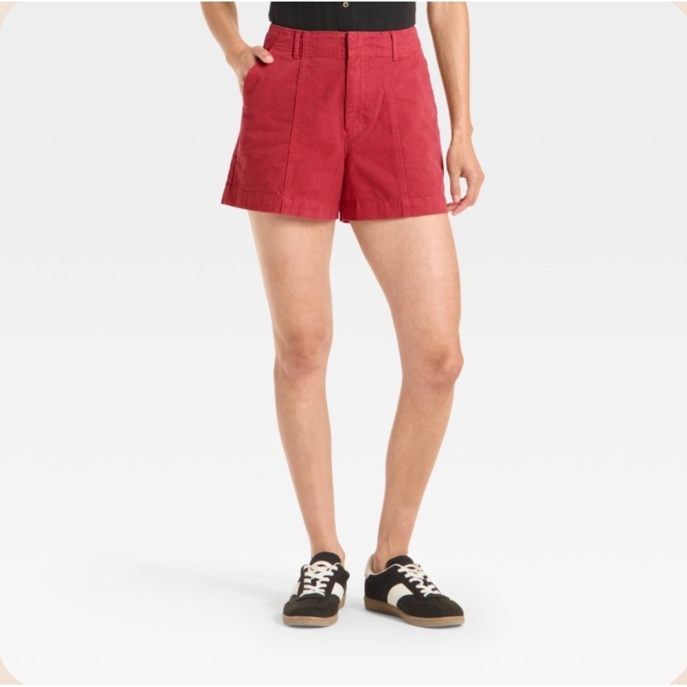 Universal Thread Womens High Rise Chino Shorts Red Size 6 Cotton Blend